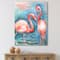 Designart - Pink Flamingos In Blue Water I - Farmhouse Canvas Wall Art Print